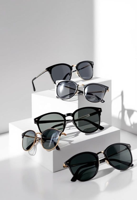 matte black sunglasses selection