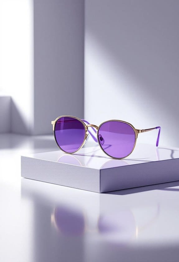 purple lens sunglasses selection