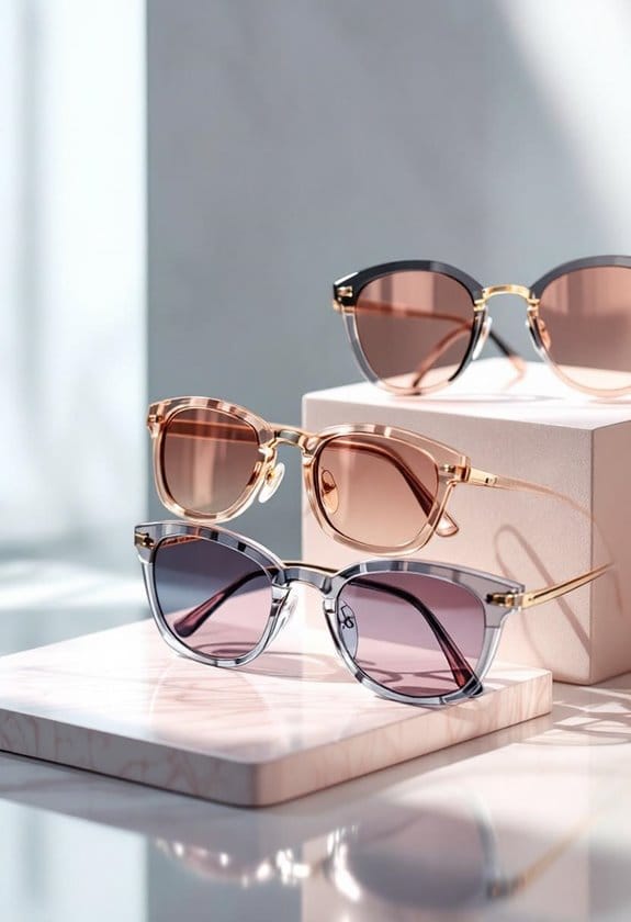 stylish clear frame sunglasses