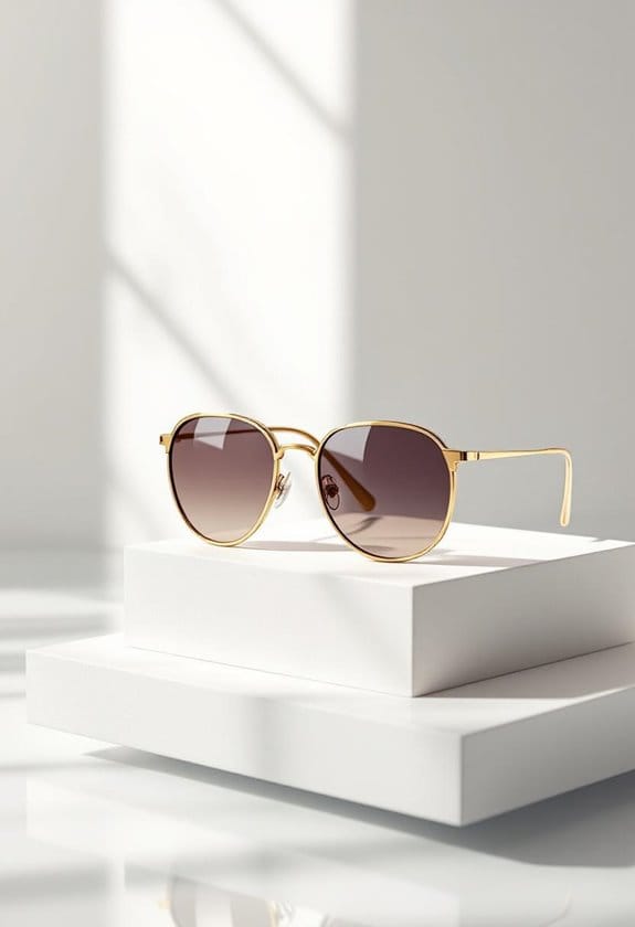 stylish gold frame sunglasses