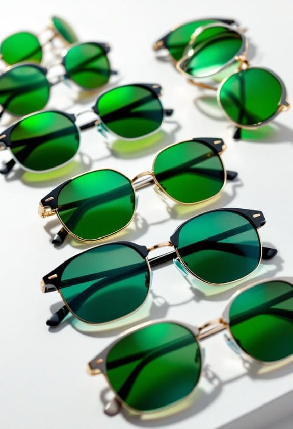 stylish green lens sunglasses