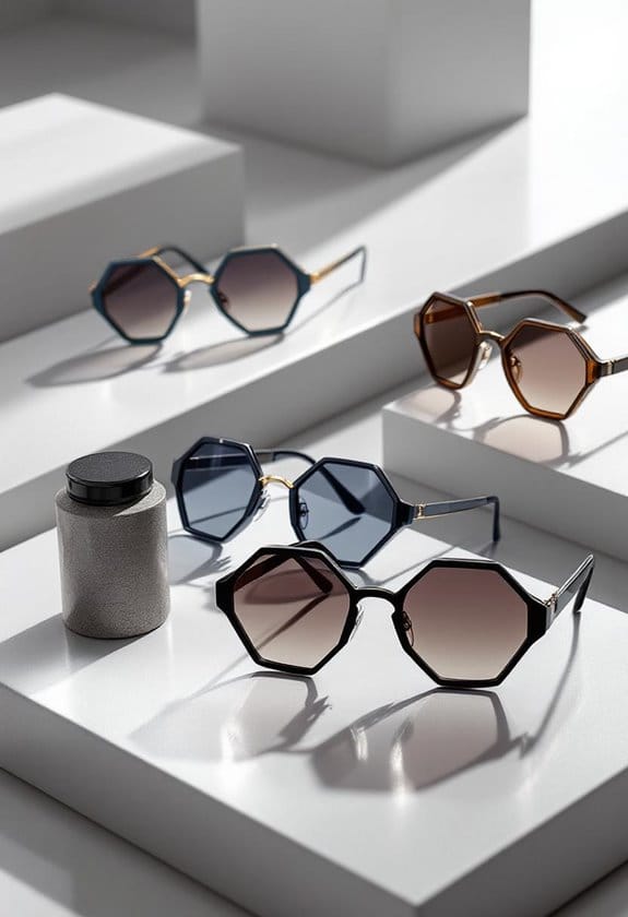 stylish hexagonal sunglasses collection
