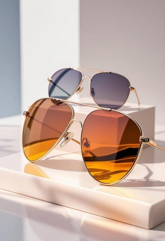 stylish mirrored aviator sunglasses