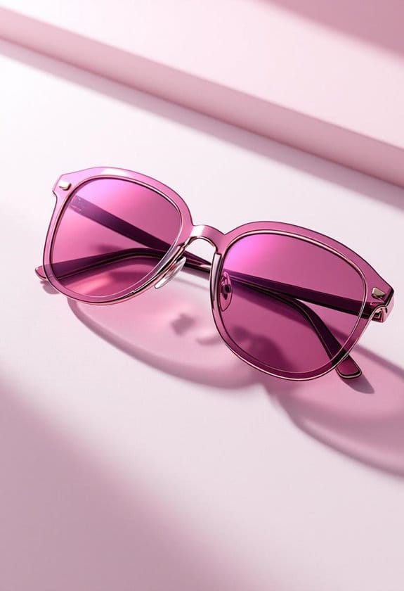 stylish pink lens sunglasses