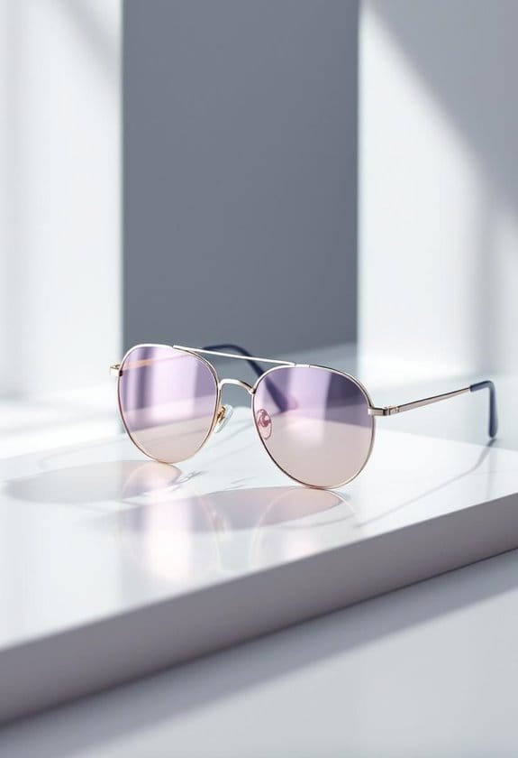 stylish silver frame sunglasses