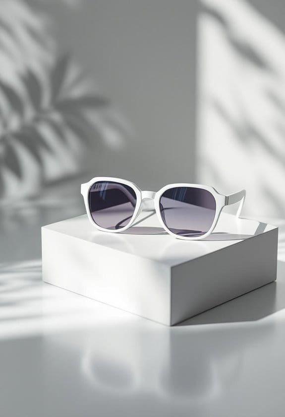 stylish white frame sunglasses